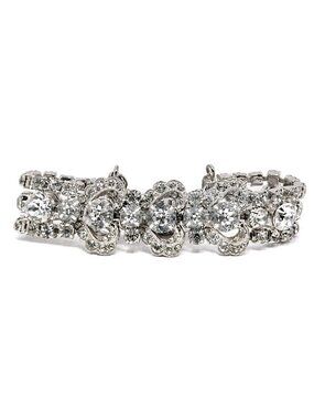 Vintage Weiss Clear Rhinestone Bow Bracelet 7 Inch